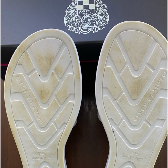 Vincent Camuto White Upscale Blinged-Out Jellie Sandals - Picture 5 of 6